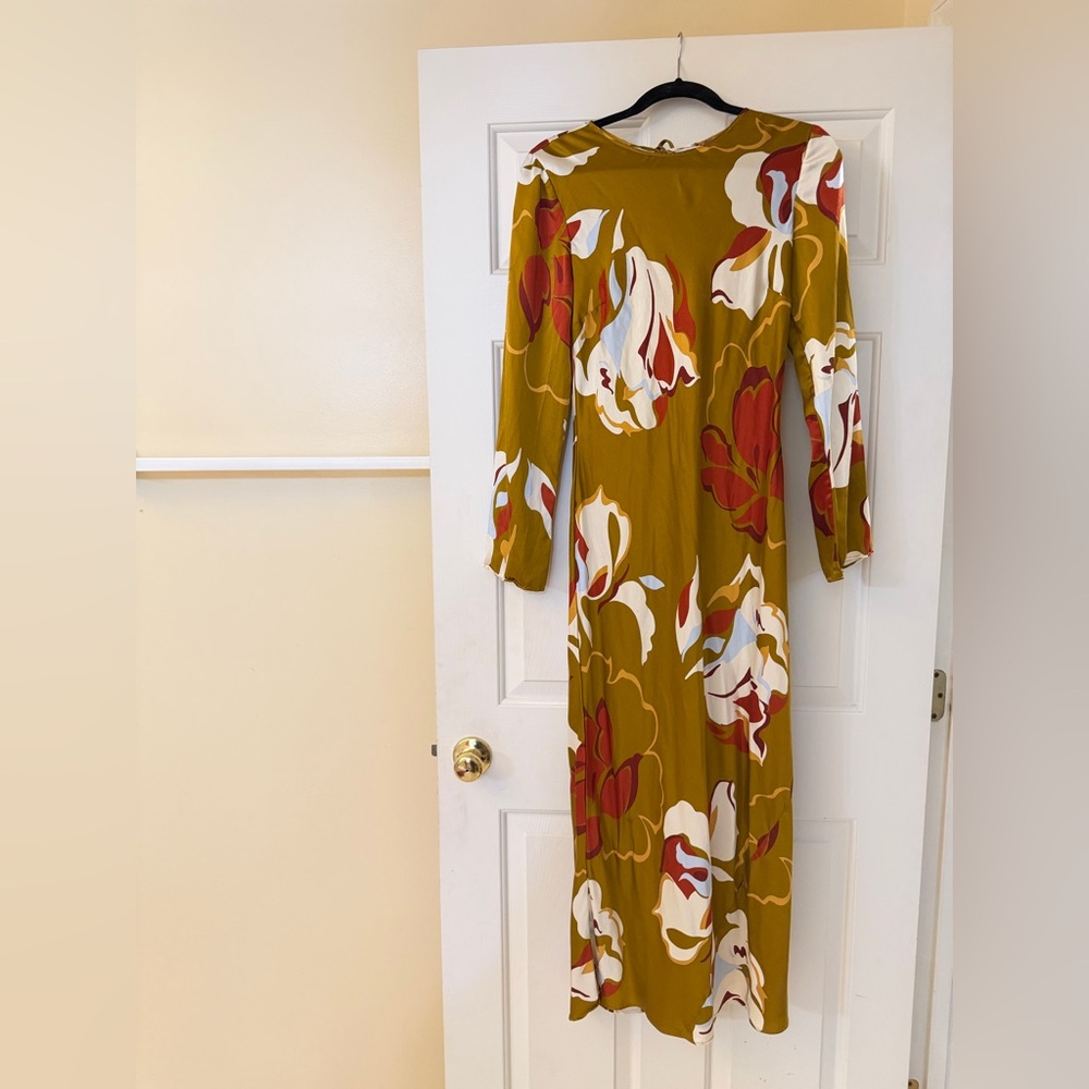 Reformation Floral Maxi Dress in Mustard and Red